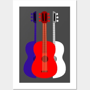 Red, White and Blue Guitar Posters and Art